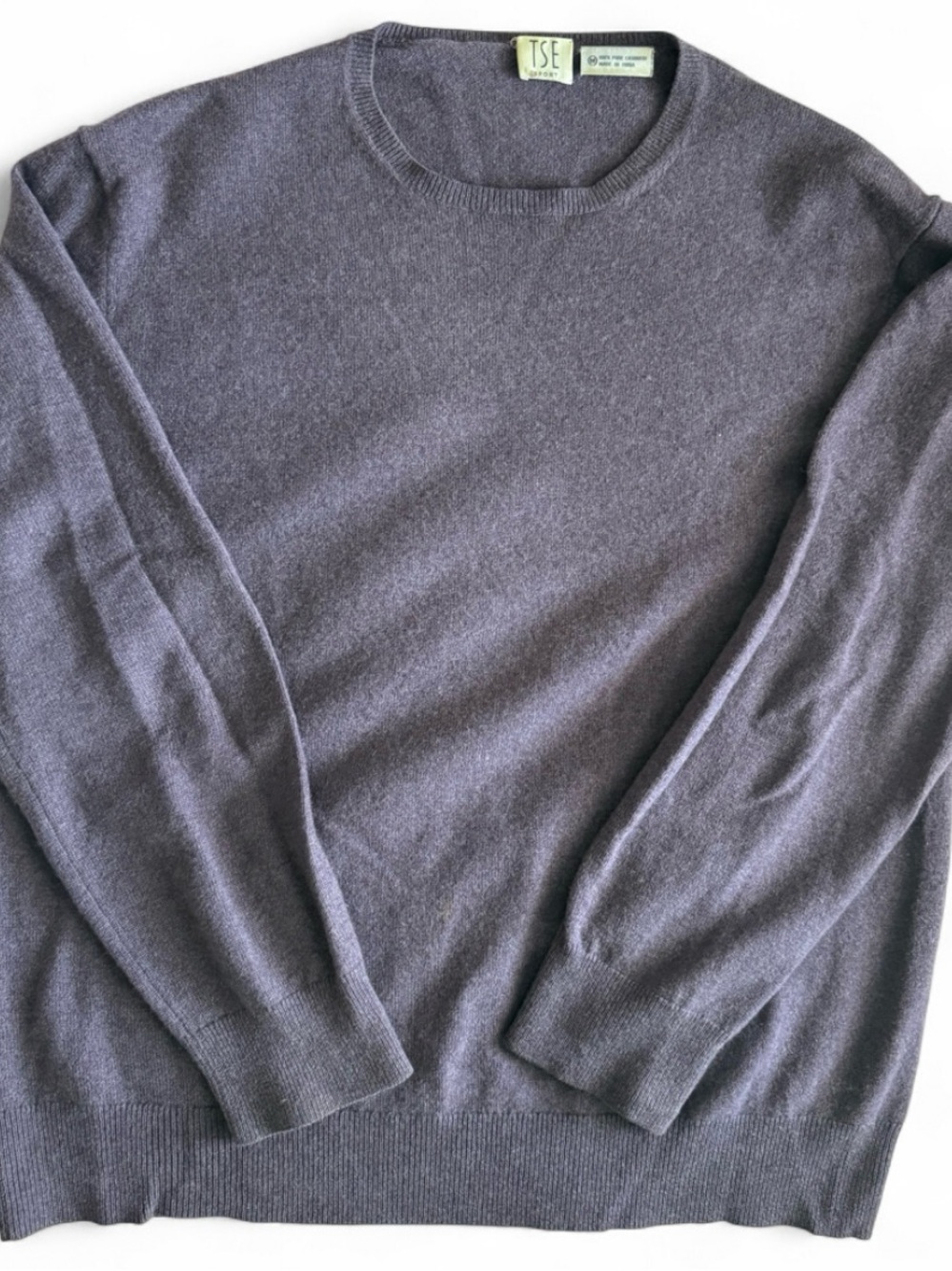 TSE Cashmere Sport Plum Purple Pullover Sweater Medium Minimalist Quiet Luxury